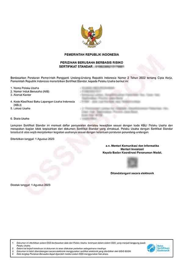 Sertifikat Standar